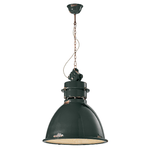 Ferroluce Lampadario Industrial Ferro E Ceramica Vintage Nero 1 Luce E27 50Cm