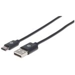 Manhattan 354929 cavo USB 2 m USB 2.0 USB A USB C Nero (USB-C to USB-A Cable, 2m, Male to Male, Black, 480 Mbps [USB 2.0