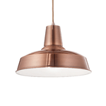 Sospensione Industrial-Minimal Moby Metallo Rame 1 Luce E27