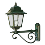 Ferroluce Applique Esterno Classica Gorizia Metallo Ceramica Verde Sfumato Oro 1 Luce E27