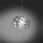 Linea Zero Sospensione Moderna 5 Luci Cloud D100 In Polilux Silver Made In Italy