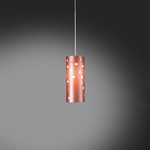 Linea Zero Sospensione Moderna A 1 Luce Pois In Polilux Bicolor Rosa Metallico Made In Italy