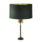 Lampada Da Scrivania Contemporanea Palma Ottone Nero Velluto Verde 1 Luce E27