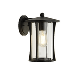 SearchLight Applique Rustico-Country Pagoda Alluminio Nero Vetro Trasparente 1 Luce E27