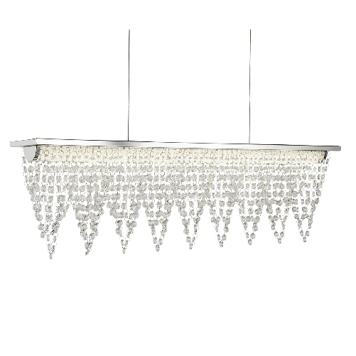 Lampadario Contemporaneo Drape Acciaio Cromo Vetro Trasparente Led 21W 4000K