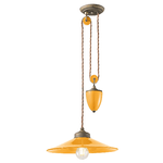 Ferroluce Lampadario Vintage Colors Saliscendi Ferro E Ceramica Giallo 1 Luce E27