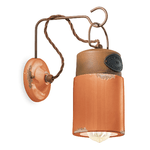 Ferroluce Applique Vintage Industrial Ferro E Ceramica Arancio 1 Luce E27