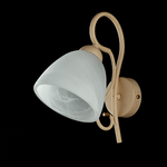 Applique Classico 1 Luce Ferro Avorio DecapÃ© e Vetro Bianco Serie Antico