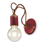 Ferroluce Applique Vintage Ceramica Bordeaux Con Filamento 1 Luce E27