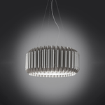 Linea Zero Sospensione Moderna 1 Luce Louise In Polilux Silver D60 Made In Italy