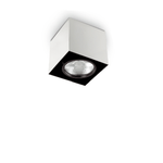 Plafoniera Moderna Mood Square Alluminio Bianco 1 Luce Gu10 7W 3000K D9Cm