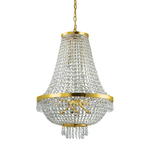 Ideal Lux Lampadario Classico Caesar Metallo-Cristallo Oro 12 Luci G9 3W 3000K Luce Calda