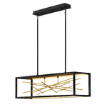 Lampadario Industrial Nordico Styx Acciaio Nero Oro Led Integrato 55W 3000K