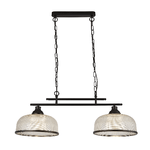 SearchLight Lampadario Rustico-Country Highworth Acciaio Nero Vetro Trasparente 2 Luci E27