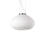 Ideal Lux Sospensione Moderna Plisse' Metallo Cromo 1 Luce E27 D35Cm