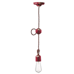 Ferroluce Sospensione Vintage Ceramica Bordeaux 1 Luce E27