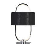 Lampada Scrivania Contemporanea Madrid Acciaio Cromo Tessuto Nero Led 10W 3000K