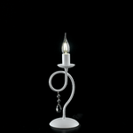 Be Light Lumetto Classico 1 Luce  Ferro Bianco Shabby e Cristalli Serie Elegant