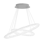 Lampadario Moderno Circle Acciaio Cromo Vetro Trasparente Led 60W 4000K