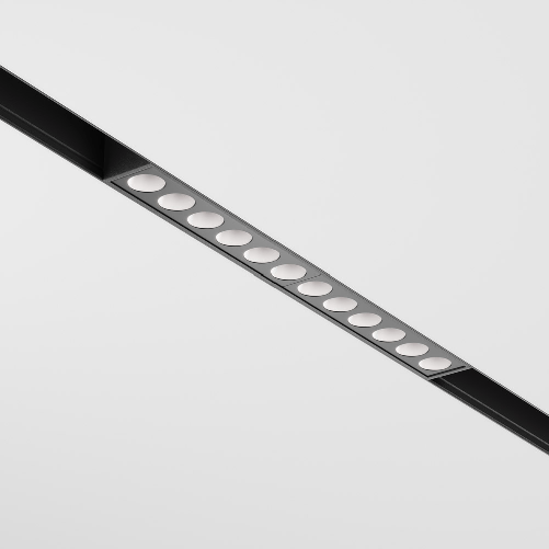 Striscia Led Per Binario Moderno Points Alluminio Nero 12 Luci 12W Dimmerabile