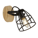 Applique Industrial-Nordico Visione Acciaio Nero Marrone 1 Luce E14