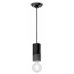 Sospensione Media Vintage DecÃ² Pi Ceramica Nero Carbone 1 Luce E27