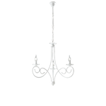 Be Light Lampadario Provenzale Candelabro Alma 3 Luci Ferro Battuto Bianco Shabby