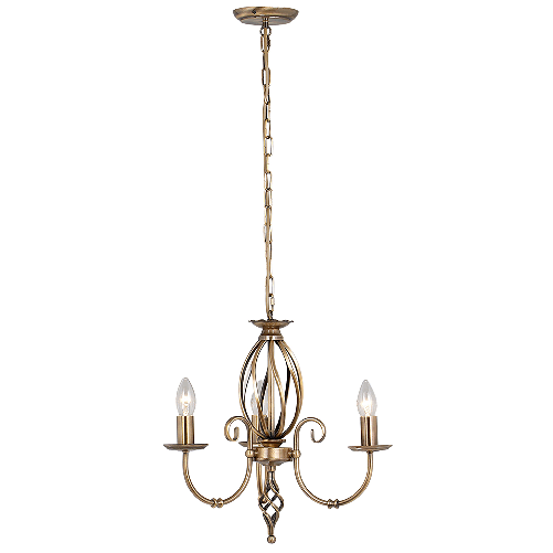 Lampadario Classico Artisan Acciaio Ottone Anticato 3 Luci E14