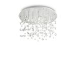 Plafoniera Contemporanea Neve Metallo Bianco 12 Luci G9 3W 3000K Luce Calda