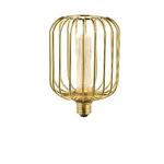 Lampadina Contemporanea Tamburo Acciaio Oro Vetro 1 Luce E27 3,5W 1800K