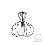 Sospensione Industrial-Minimal Ampolla-1 Metallo Bianco 1 Luce E27