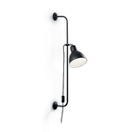 Applique Moderna Shower Metallo Nero 1 Luce E27