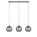 Lampadario Contemporaneo Balls Acciaio Cromo Vetro FumÃ¨ 3 Luci E27