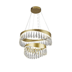 Lampadario Classico Gioiello Acciaio Oro Vetro Led 53W 4000K