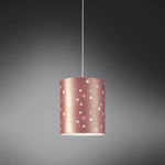 Linea Zero Sospensione Moderna A 1 Luce Pois Xl In Polilux Bicolor Rosa Metallico Made In Italy