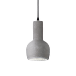 Sospensione Industrial-Minimal Oil-3 Metallo Cemento Grigio 1 Luce E27