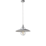 Sospensione Cantina Stile Industrial 1 Luce Ferro Bianco E Argento