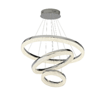 Lampadario Moderno Circle Acciaio Grigio Policarbonato Trasparente Led 43 4000K