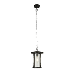 Sospensione Rustico-Country Pagoda Alluminio Nero Vetro Trasparente 1 Luce E27