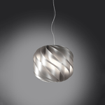 Linea Zero Sospensione Moderna Globe 1 Luce In Polilux Silver D15 Made In Italy