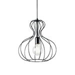 Sospensione Industrial-Minimal Ampolla-1 Metallo Nero 1 Luce E27