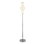 Piantana Contemporaneo Snow Ball Acciaio Cromo Vetro Bianco Led 19W 3000K