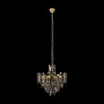 Lampadario-Contemporaneo-Flare-Metallo-Oro-6-Luci-Diffusori-Vetro