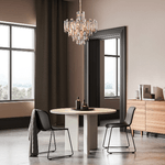 Lampadario-Contemporaneo-Flare-Metallo-Oro-6-Luci-Diffusori-Vetro