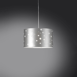 Linea Zero Sospensione Moderna A 1 Luce Pois Xxl In Polilux Bicolor Silver Made In Italy