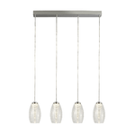 Lampadario Contemporaneo Ciclon Acciaio Cromo Vetro Trasparente Led 22W 3000K