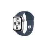 Apple Watch SE GPS + Cellular Cassa 40mm in Alluminio Argento con Cinturino Sport Blu Tempesta - S/M