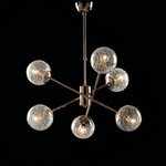 Bonetti Illumina Sospensione Design Moderno Contemporaneo Oro Lucido Con Vetri 6 Luci Tresor