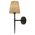 Applique Industrial-Nordico Gotico Acciaio Nero Tessuto 1 Luce E14