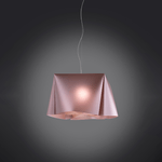 Linea Zero Sospensione Moderna 1 Luce Wanda In Polilux Rosa Metallico D45 Made In Italy